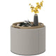 Table basse ottomane de rangement ronde avec plateau de service réversible, Gris