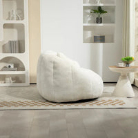 Fauteuil de détente blanc 63.78 rembourré en chenille avec mousse haute densité
