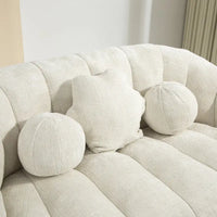 Fauteuil de détente blanc 63.78 rembourré en chenille avec mousse haute densité