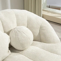 Fauteuil de détente blanc 63.78 rembourré en chenille avec mousse haute densité