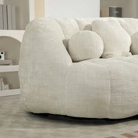 Fauteuil de détente blanc 63.78 rembourré en chenille avec mousse haute densité