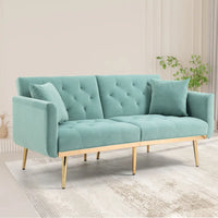 65,35 Canapé-lit futon en velours avec dossier réglable