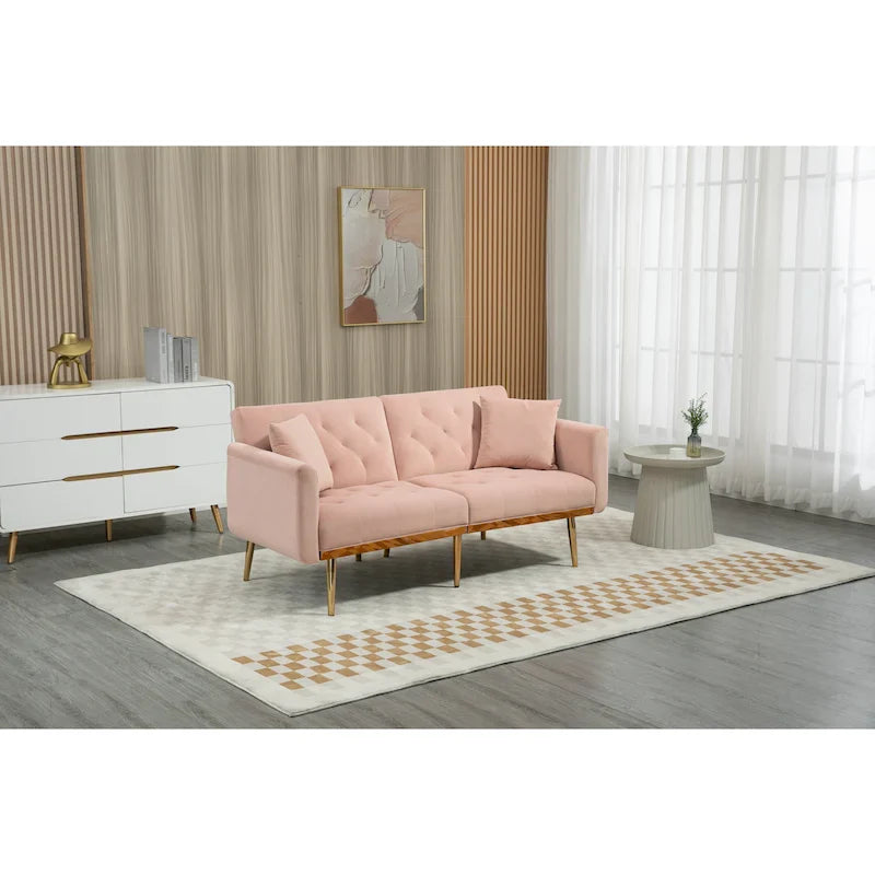 65,35 Canapé-lit futon en velours avec dossier réglable
