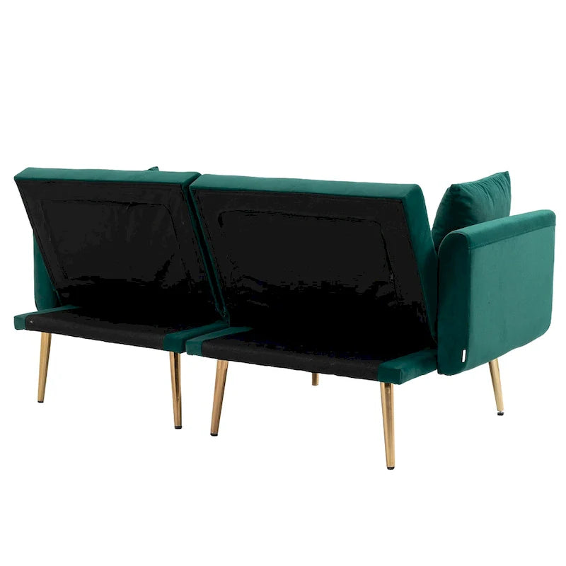 65,35 Canapé-lit futon en velours avec dossier réglable