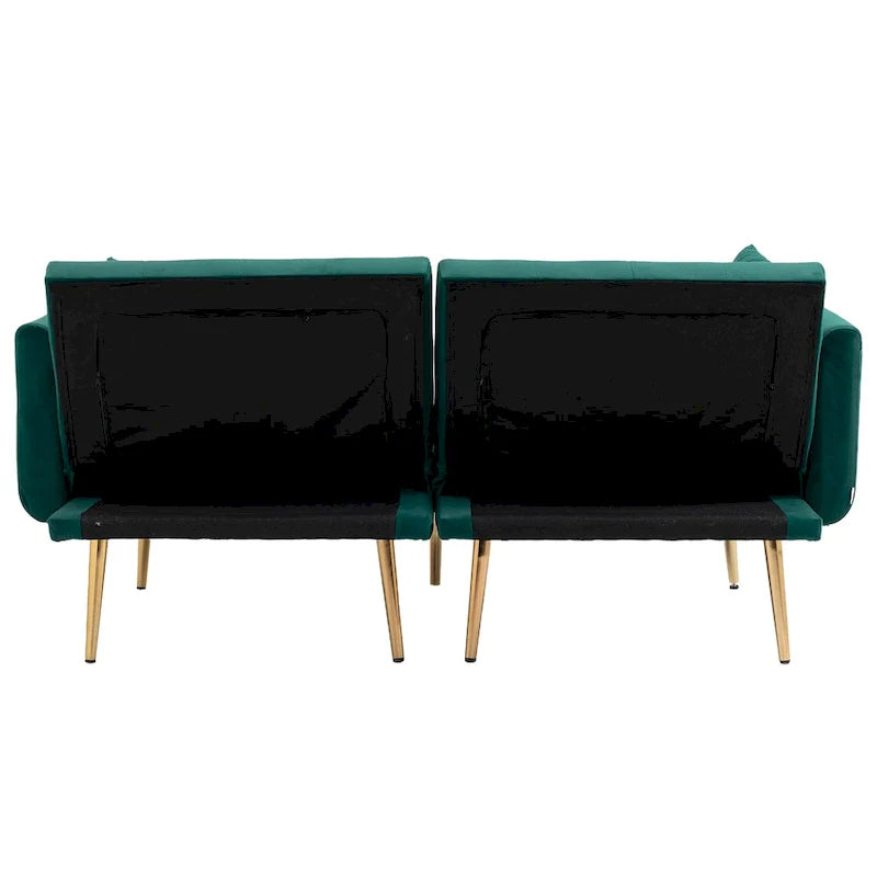 65,35 Canapé-lit futon en velours avec dossier réglable