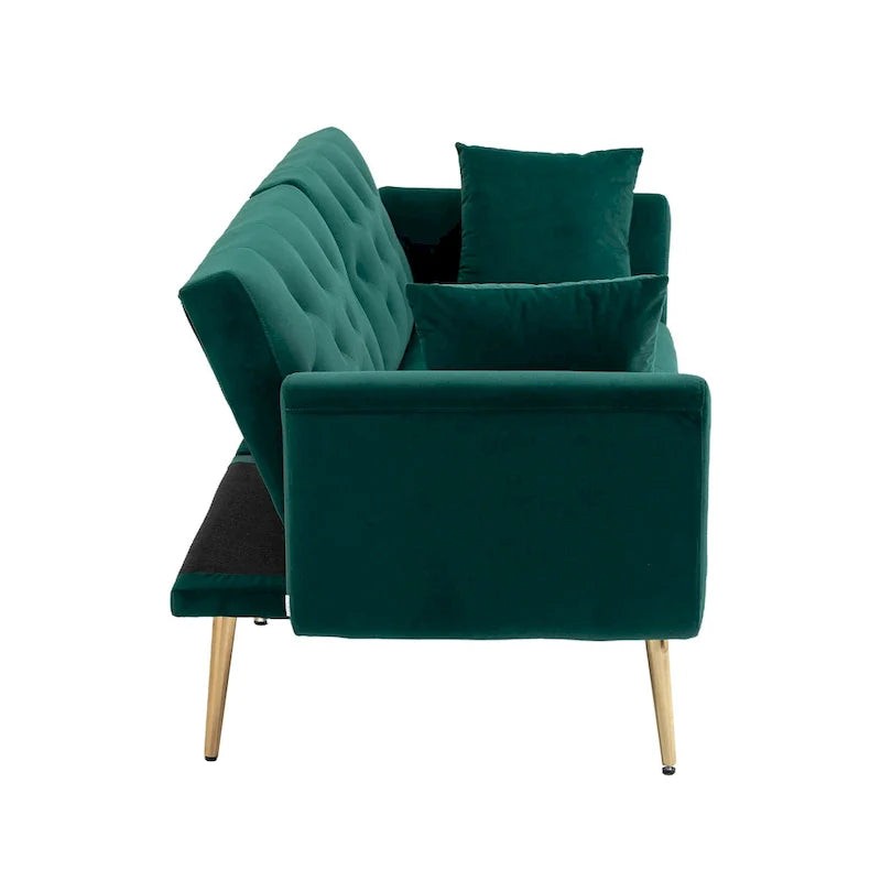 65,35 Canapé-lit futon en velours avec dossier réglable