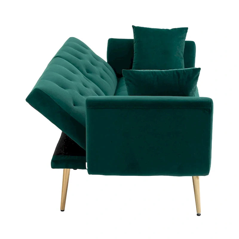 65,35 Canapé-lit futon en velours avec dossier réglable