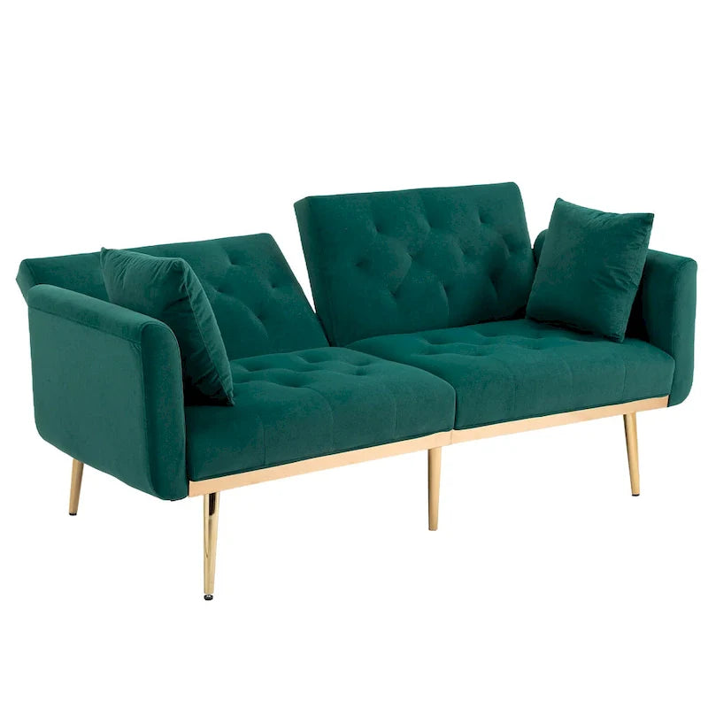 65,35 Canapé-lit futon en velours avec dossier réglable