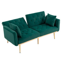 65,35 Canapé-lit futon en velours avec dossier réglable