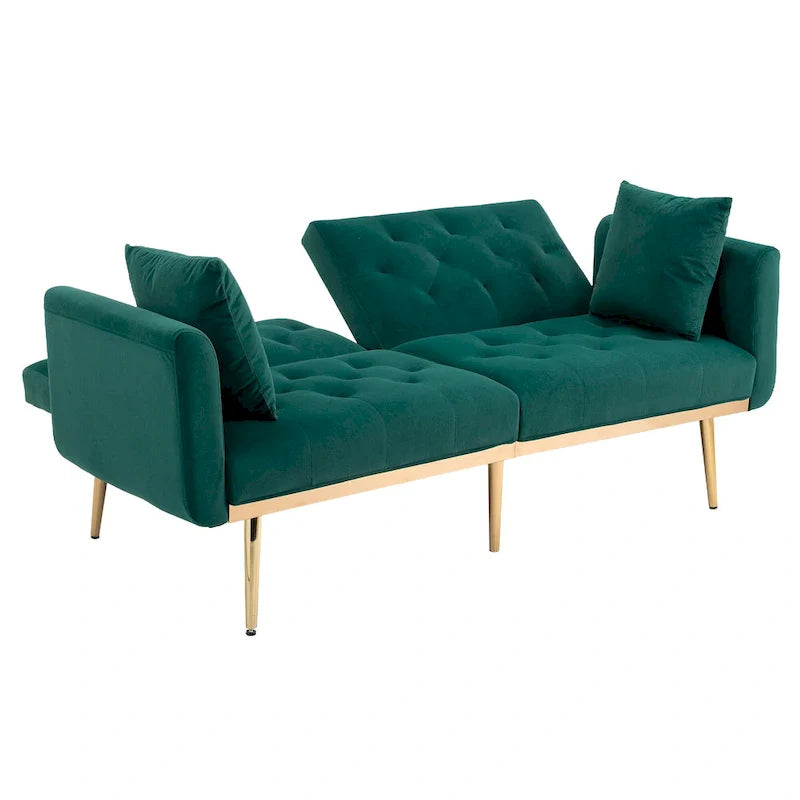 65,35 Canapé-lit futon en velours avec dossier réglable