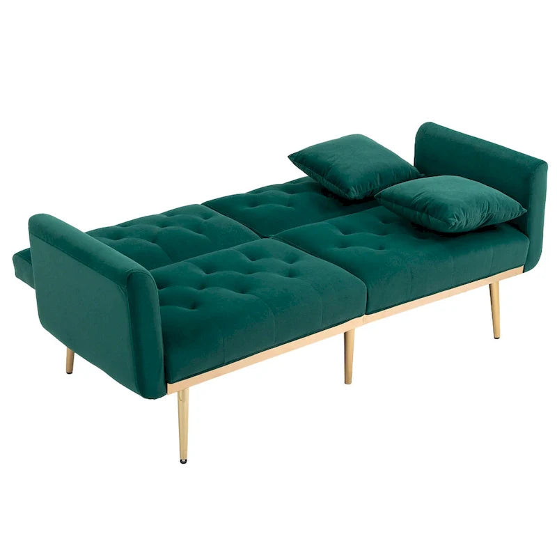65,35 Canapé-lit futon en velours avec dossier réglable