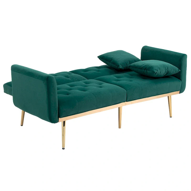 65,35 Canapé-lit futon en velours avec dossier réglable