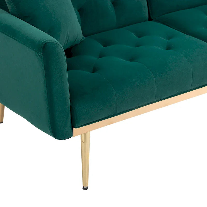 65,35 Canapé-lit futon en velours avec dossier réglable