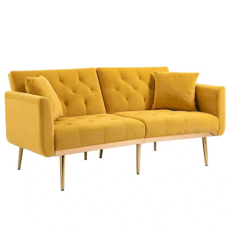 65,35 Canapé-lit futon en velours avec dossier réglable