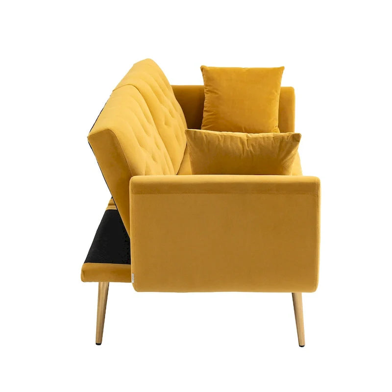 65,35 Canapé-lit futon en velours avec dossier réglable