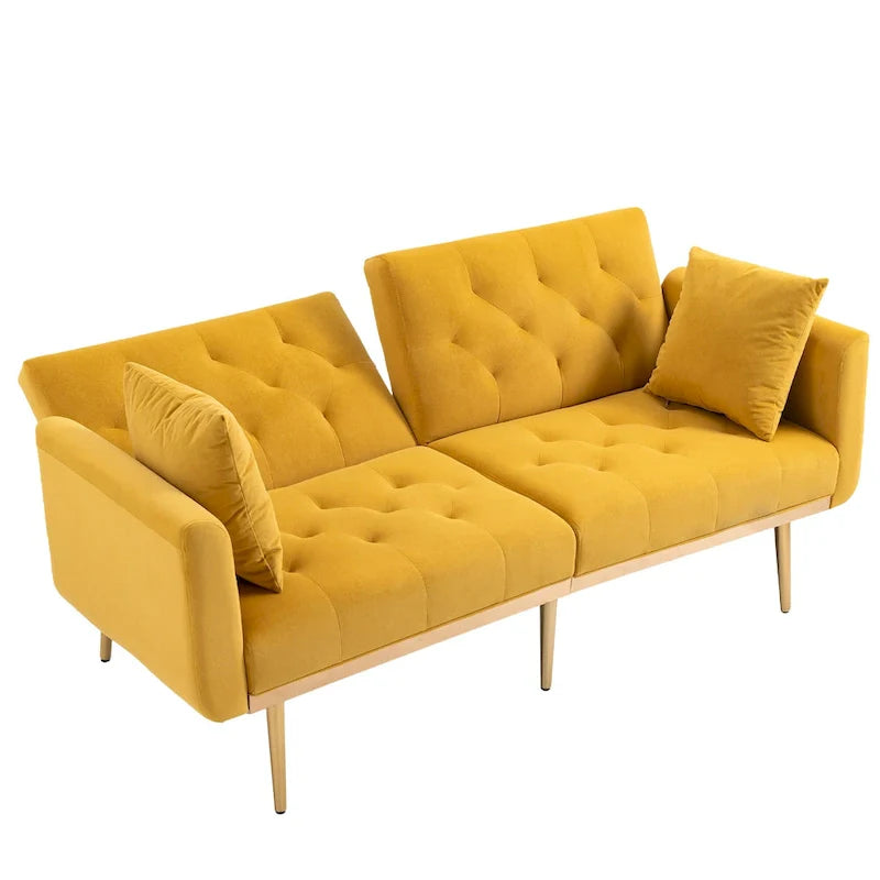 65,35 Canapé-lit futon en velours avec dossier réglable