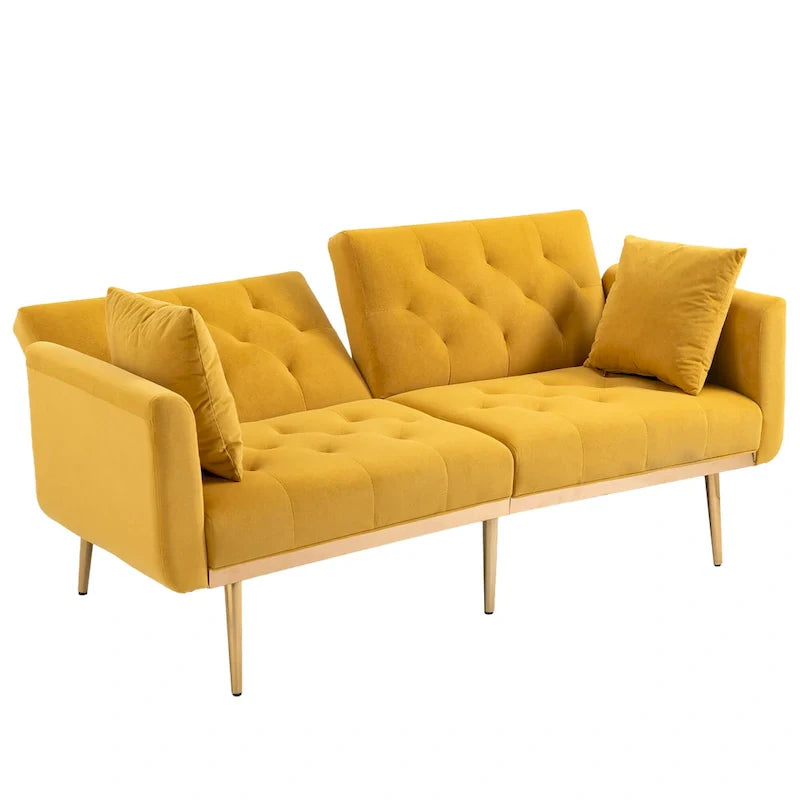 65,35 Canapé-lit futon en velours avec dossier réglable