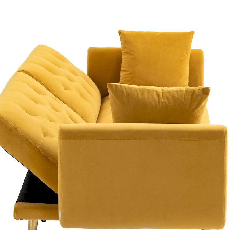65,35 Canapé-lit futon en velours avec dossier réglable