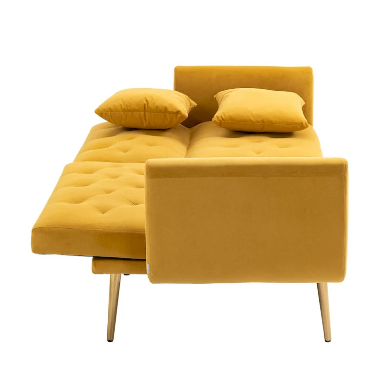 65,35 Canapé-lit futon en velours avec dossier réglable