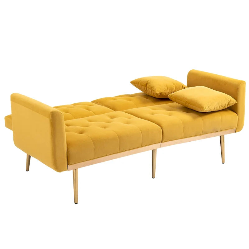 65,35 Canapé-lit futon en velours avec dossier réglable