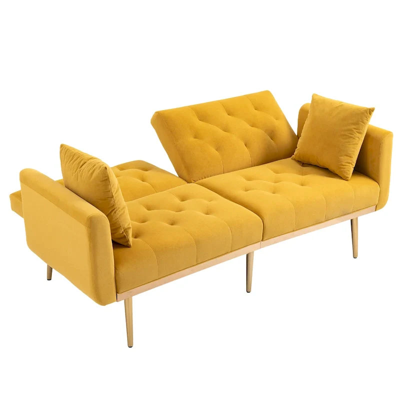 65,35 Canapé-lit futon en velours avec dossier réglable