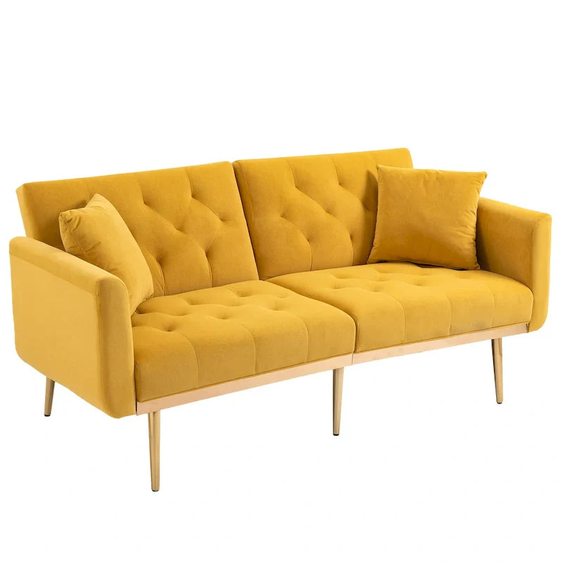 65,35 Canapé-lit futon en velours avec dossier réglable
