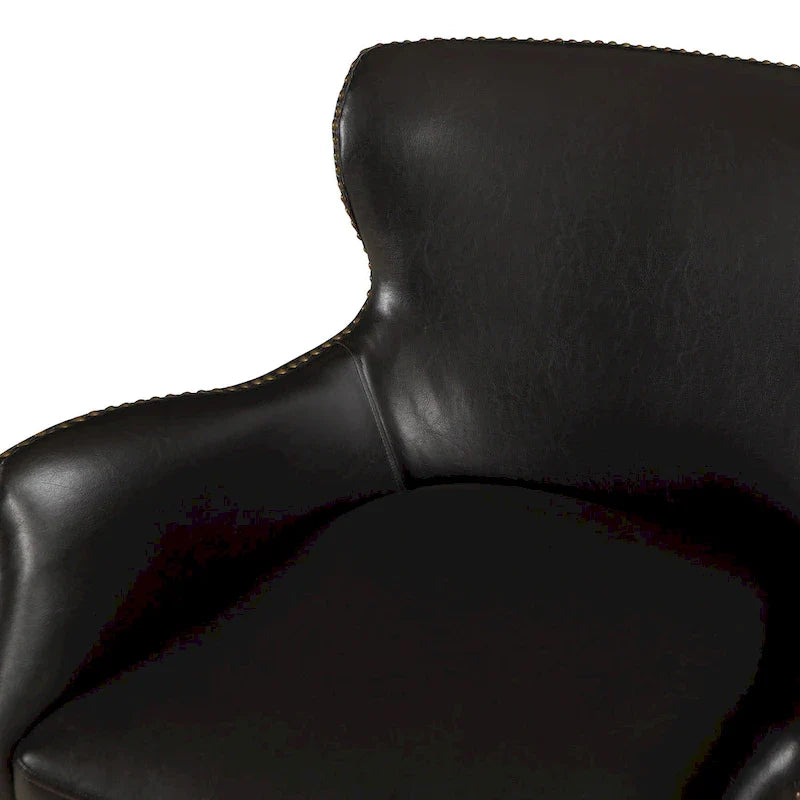Fauteuil Daniela Deep Brown à dossier ailé et accoudoirs inclinés
