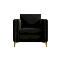 Fauteuil d'appoint pour salon, fauteuil rembourré avec pieds en métal, velours