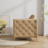 Fauteuil d'appoint pour salon, fauteuil rembourré avec pieds en métal, velours