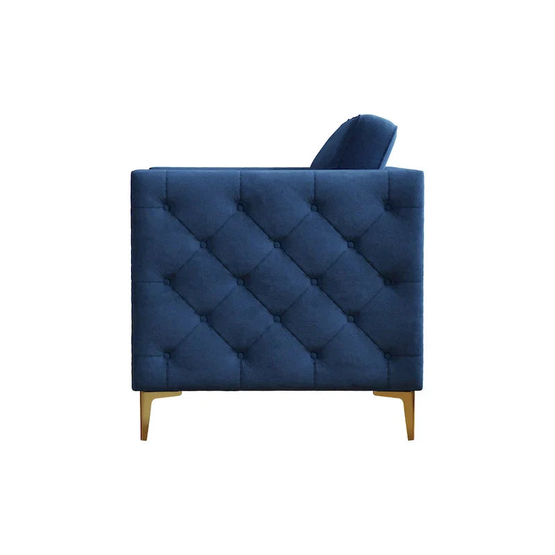 Fauteuil d'appoint pour salon, fauteuil rembourré avec pieds en métal, velours
