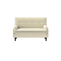 Canapé deux places multifonctionnel en velours côtelé 55.11 ivoire, fauteuil convertible, lit
