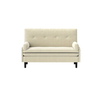 Canapé deux places multifonctionnel en velours côtelé 55.11 ivoire, fauteuil convertible, lit