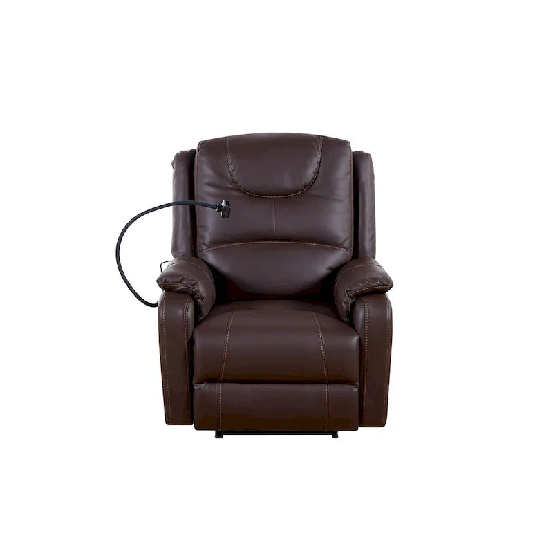 Fauteuil Inclinable Électrique Zéro Gravité en Cuir Reconstitué avec Massage et Chauffage
