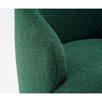 Fauteuil pivotant cylindrique vert moderne 25.6 avec anneau en métal