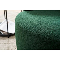 Fauteuil pivotant cylindrique vert moderne 25.6 avec anneau en métal