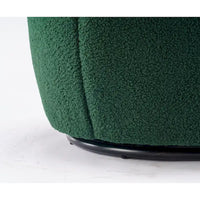 Fauteuil pivotant cylindrique vert moderne 25.6 avec anneau en métal