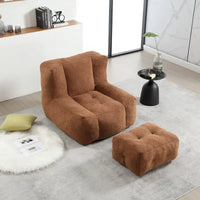 Fauteuil paresseux ultra doux avec mousse à mémoire de forme et ottoman