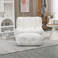 Fauteuil paresseux ultra doux avec mousse à mémoire de forme et ottoman