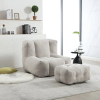 Fauteuil paresseux ultra doux avec mousse à mémoire de forme et ottoman