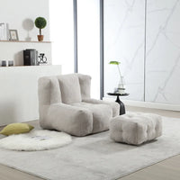Fauteuil paresseux ultra doux avec mousse à mémoire de forme et ottoman