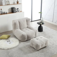Fauteuil paresseux ultra doux avec mousse à mémoire de forme et ottoman