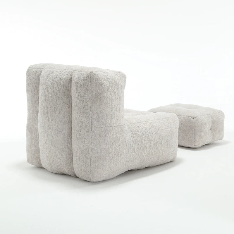 Fauteuil paresseux ultra doux avec mousse à mémoire de forme et ottoman