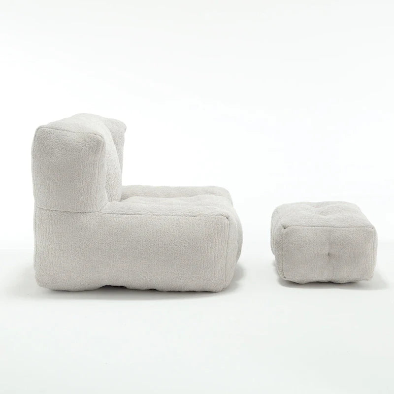 Fauteuil paresseux ultra doux avec mousse à mémoire de forme et ottoman