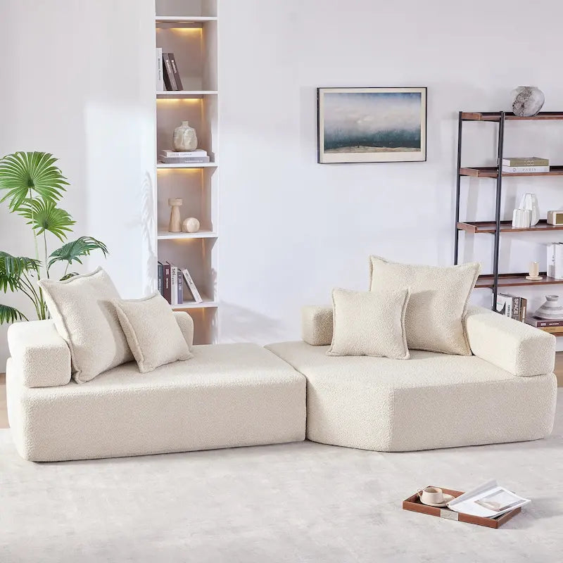 Canapé Sectionnel Modulable Personnalisable DIY Rembourré en Bouclette