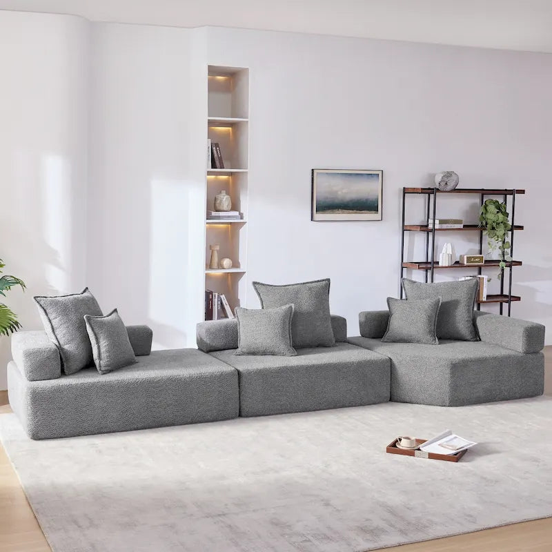 Canapé Sectionnel Modulable Personnalisable DIY Rembourré en Bouclette