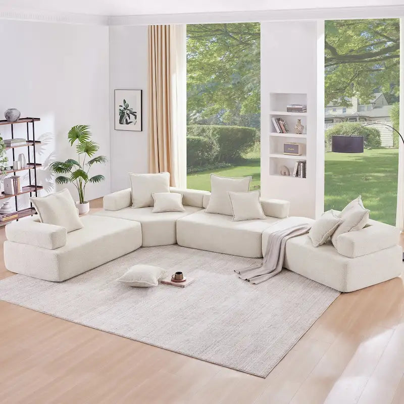 Canapé Sectionnel Modulable Personnalisable DIY Rembourré en Bouclette