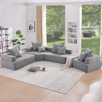 Canapé Sectionnel Modulable Personnalisable DIY Rembourré en Bouclette