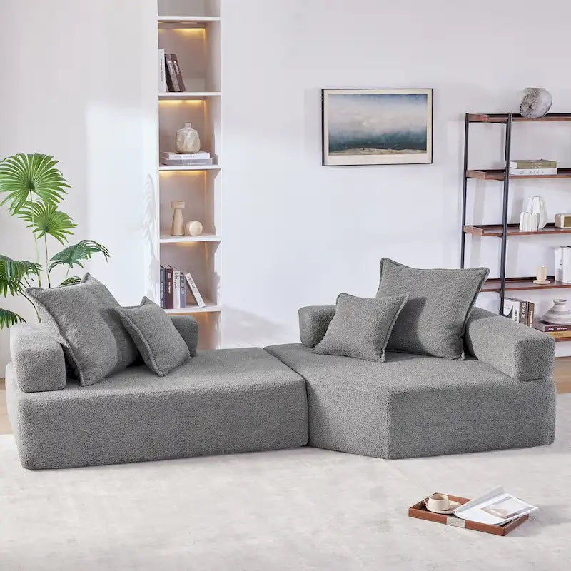 Canapé Sectionnel Modulable Personnalisable DIY Rembourré en Bouclette