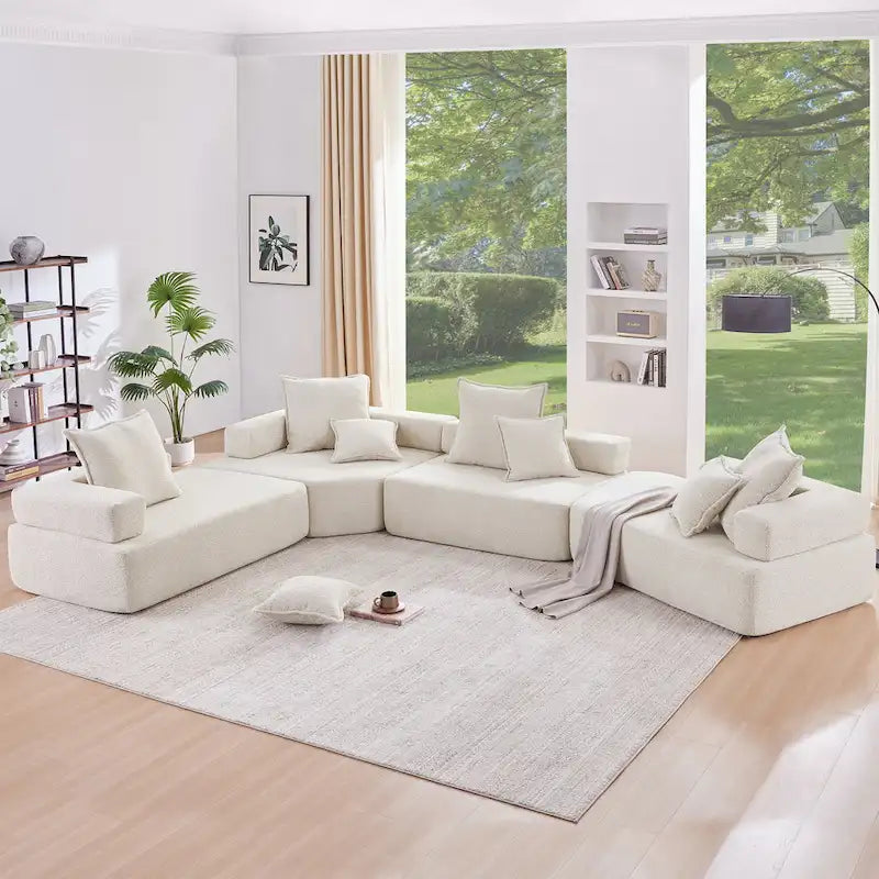 Canapé Sectionnel Modulable Personnalisable DIY Rembourré en Bouclette
