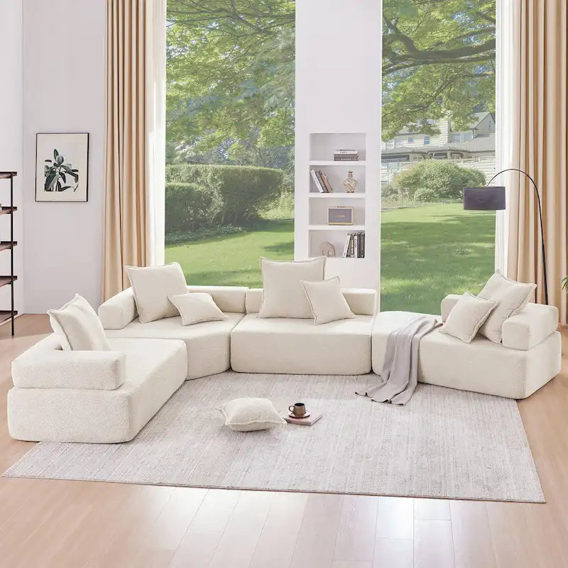Canapé Sectionnel Modulable Personnalisable DIY Rembourré en Bouclette